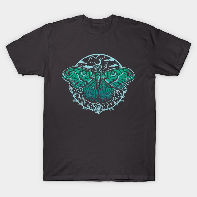 Moon moth T-Shirt by Norse Dog Studio